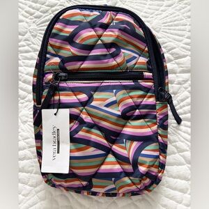 Vera Bradley Striped Quilted Essential Sling Backpack - Navy, Pink, Green